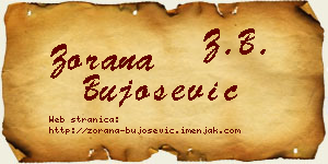 Zorana Bujošević vizit kartica